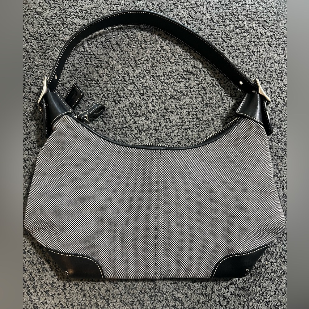Coach Canvas & Leather Hobo Shoulder Bag – Black